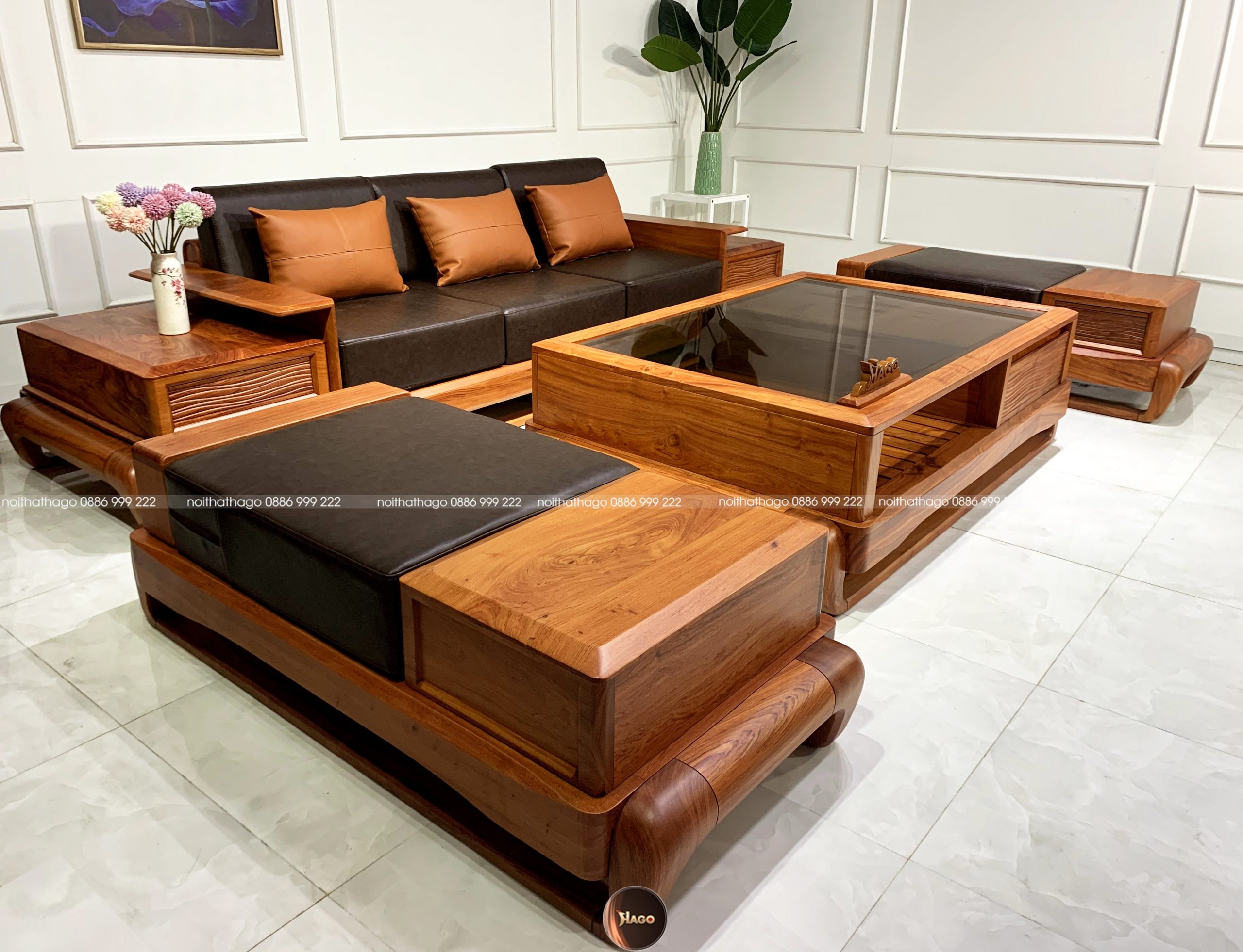 Sofa gỗ Hương Đá