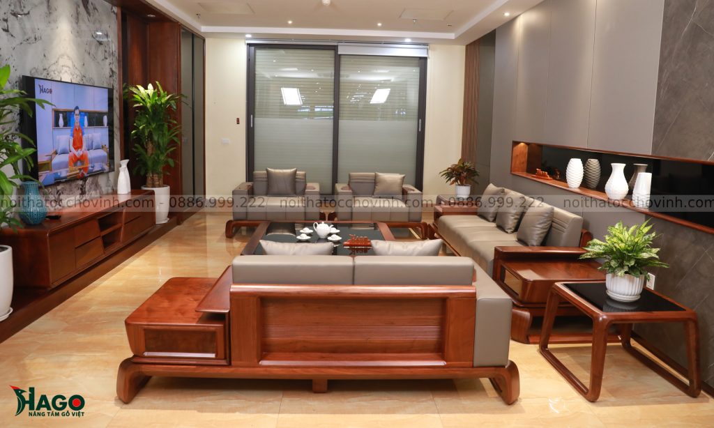Sofa gỗ Óc Chó sang trọng Jupiter